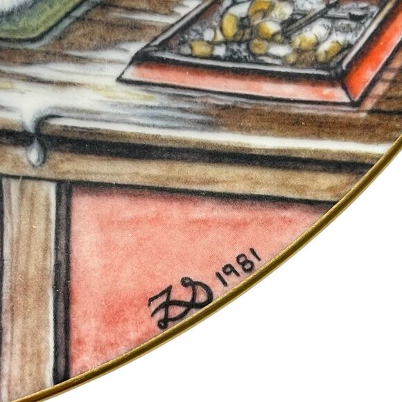 ZOE'S CATS Zoe Stokes THE TWENTY MINUTE TALE Cat Decorative Plate 8” - Picture 2 of 4